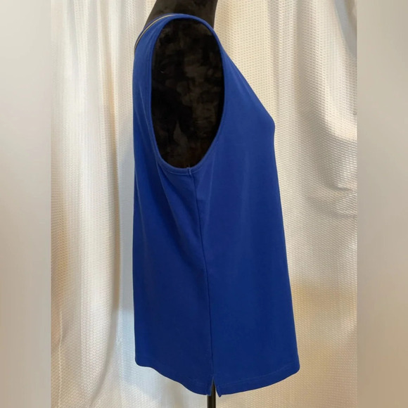 Quacker Factory blue rhinestone accented tank top size XL - Picture 5 of 7